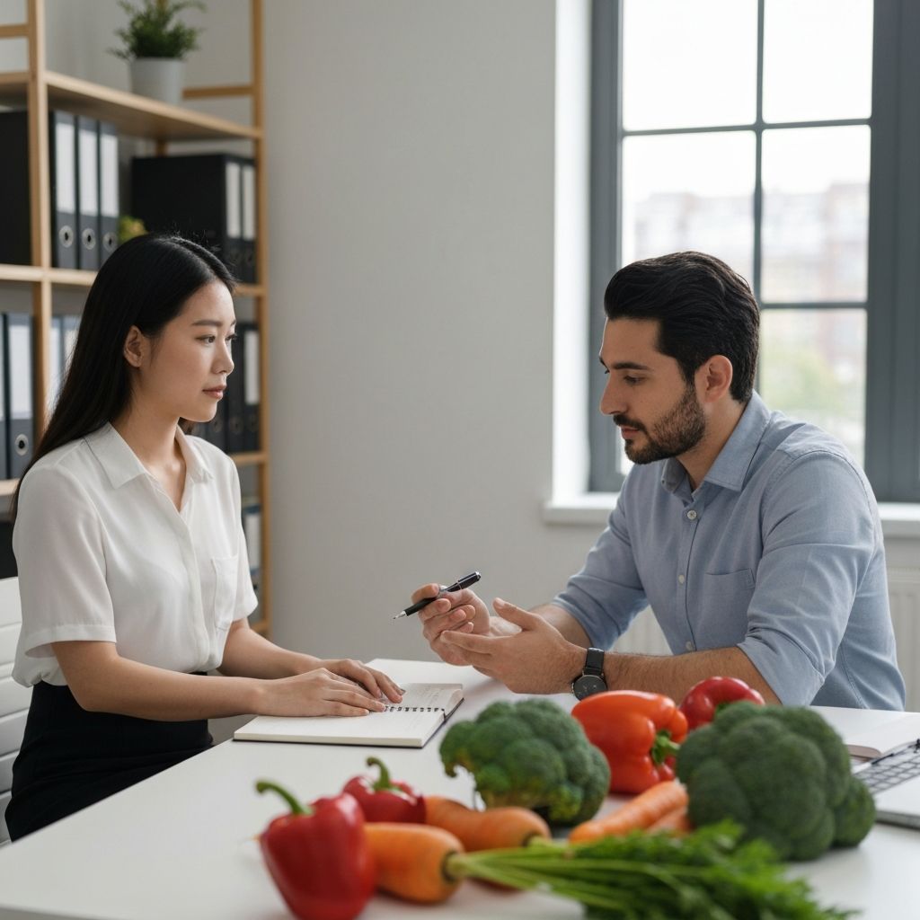 Ernährungsberatung am Tisch